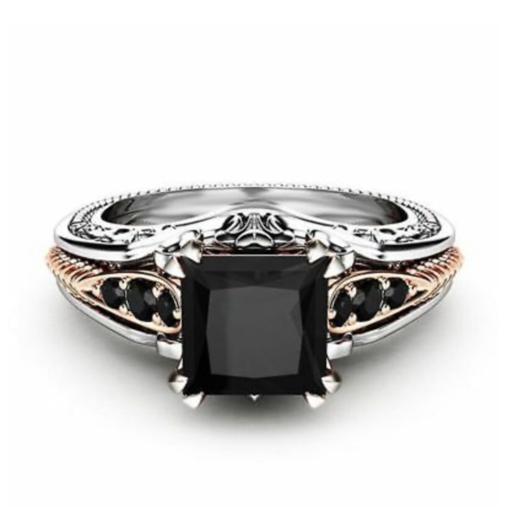 NEW 925 Sterling Silver Black sapphire Ring - Picture 1 of 5